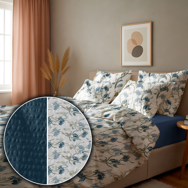 Фото - Комплект постільної білизни Zastelli Y10526-10/Midnight жатка 200х220 (23008)