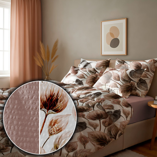 Фото - Комплект постільної білизни Zastelli Y10048-11/Pale Mauve жатка 145х210 (23016)