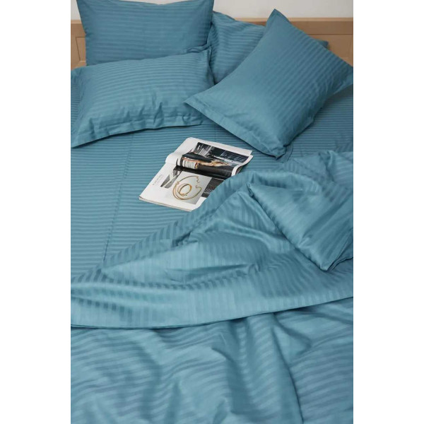 Фото - Підковдра полуторна Moon&Star Satin Stripe Stripe Green 143x210 см (MS-870000430)