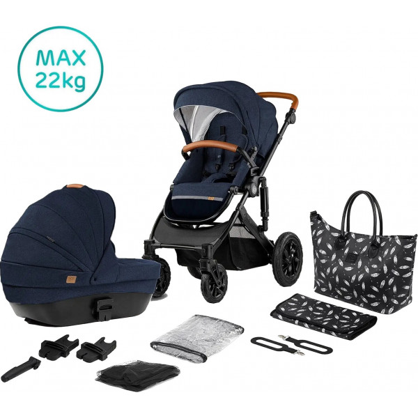 Фото - Коляска универсальная 2 в 1 Kinderkraft Prime Navy + MommyBag (KKWPRIMNAVY200)