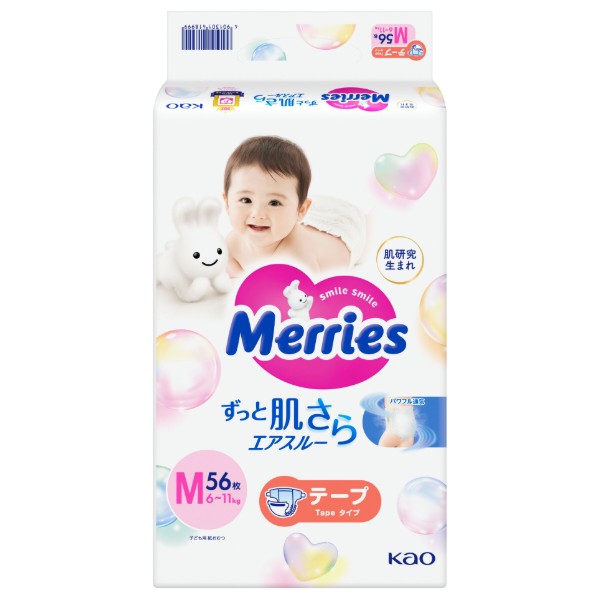 Фото - Одноразовые подгузники MERRIES Размер M (6-11 кг.), 56 шт.(438600)
