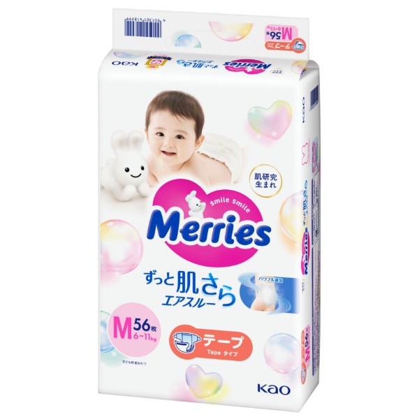 Фото - Одноразовые подгузники MERRIES Размер M (6-11 кг.), 56 шт.(438600)