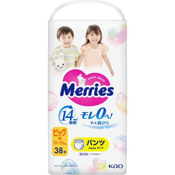 Фото - Одноразовые подгузники-трусики MERRIES Размер XL (12-22 кг.), 38 шт. (438091)