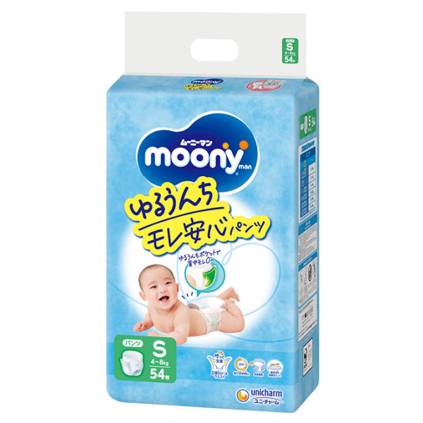 Фото - Одноразові підгузки-трусики Moony Розмір 2 (4-8 кг), 54 шт. (4903111137275)