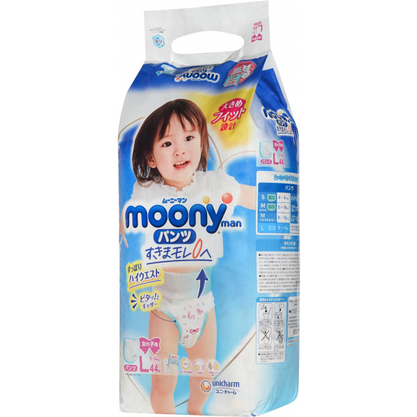 Фото - Одноразові підгузки-трусики Moony Girls L 9-14 кг 44 шт. (4903111206438)