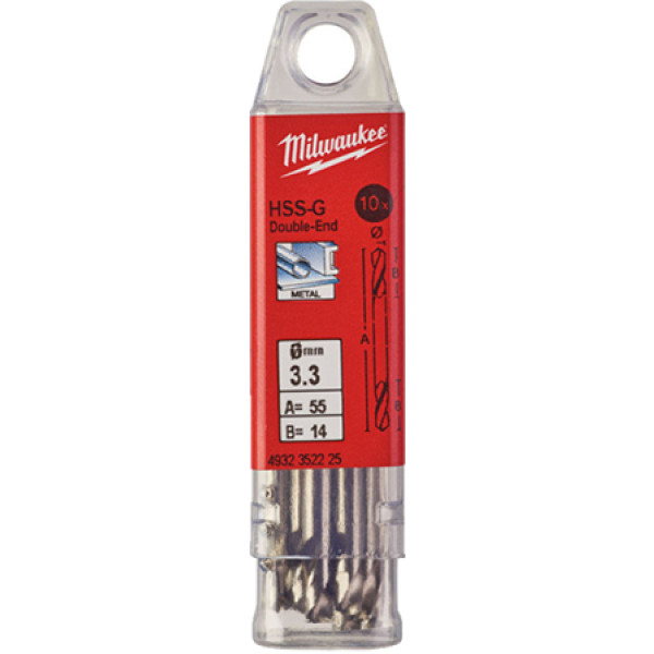 Фото - Сверло Milwaukee HSS-G DIN 1412 C 3,3х49х12 мм 10 шт. (4932352225)