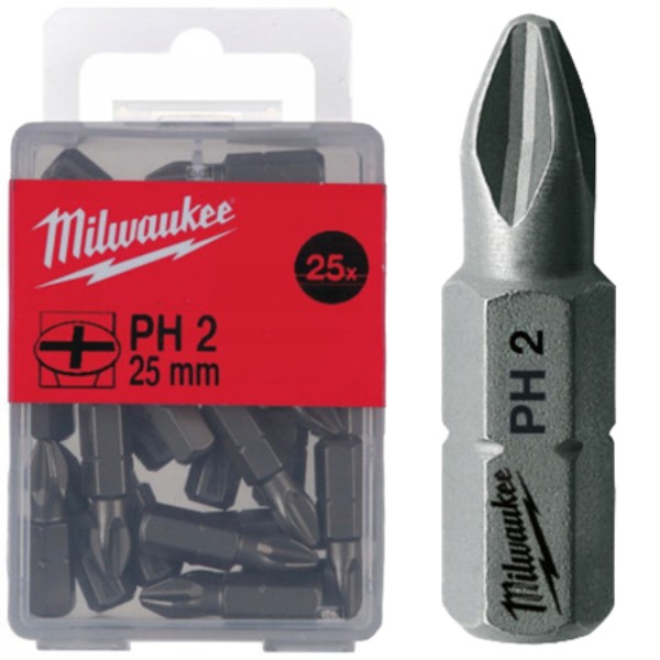 Фото - Біта для викрутки Milwaukee PH2 25 мм 25 шт. (4932399587)