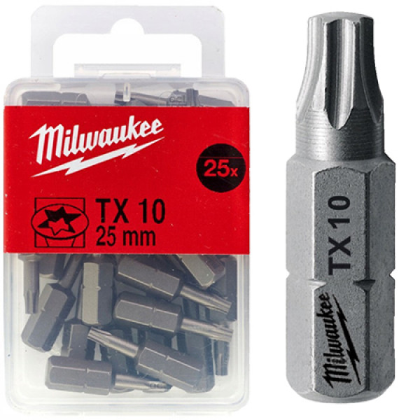 Фото - Біта для викрутки Milwaukee Shockwave TX10 25 мм 25 шт. (4932399594)