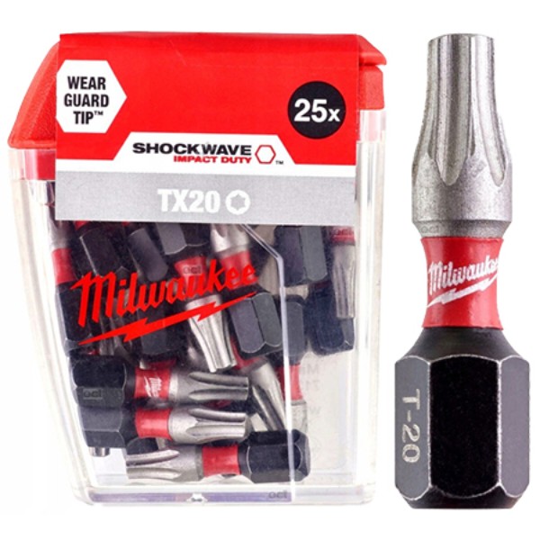 Фото - Біта для викрутки Milwaukee Shockwave TX20 25 мм 25 шт. (4932430875)