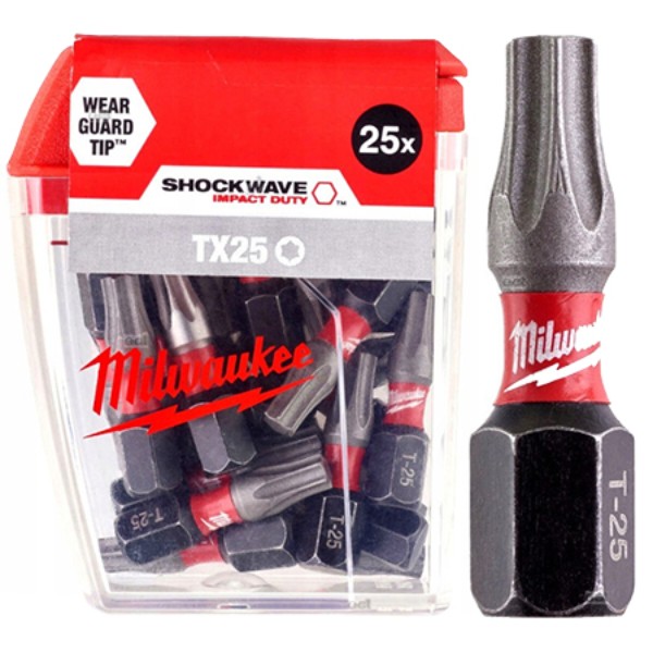 Фото - Бита для отвертки Milwaukee Shockwave TX25 25 мм 25 шт. (4932430880)