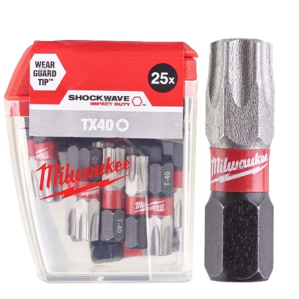 Фото - Біта для викрутки Milwaukee Shockwave TX40 25 мм 25 шт. (4932430889)