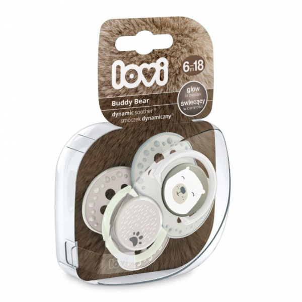 Фото - Симетрична пустушка Lovi Buddy bear силиконовая, 2 шт. (22/865)