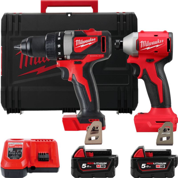 Фото - Набір електроінструментів Milwaukee M18 BLPD2, M18 BLIDR акб М18 2х5А (4933492844)