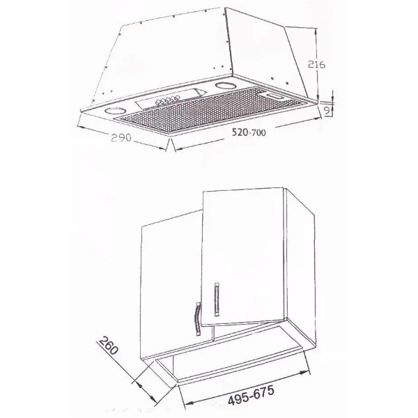 Фото - Вытяжка встраиваемая Borgio BBG (TR) 5850 Ivory Glass SU 850