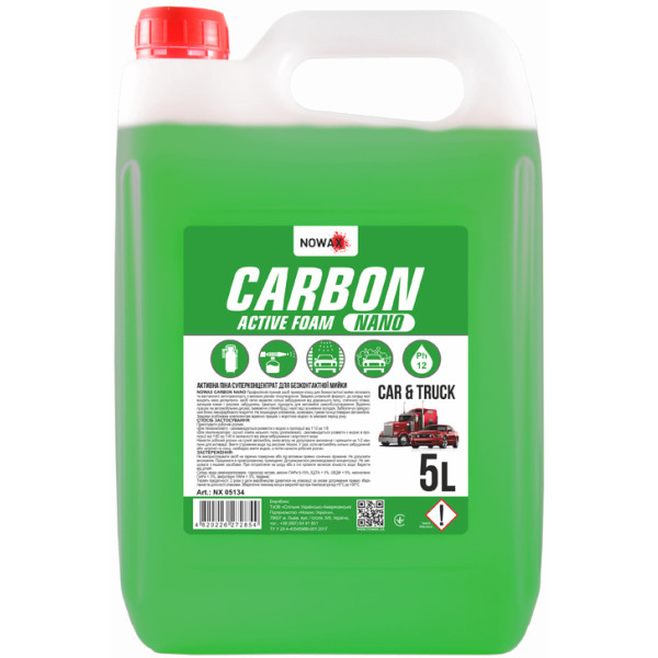 Фото - Піна для мийки авто NOWAX концентрат для безконтактної мийки CARBON 5 л (NX05134)