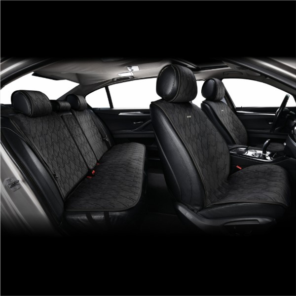 Фото - Комплект накидок на сидіння автомобіля CarLife Racer black (SC20104)
