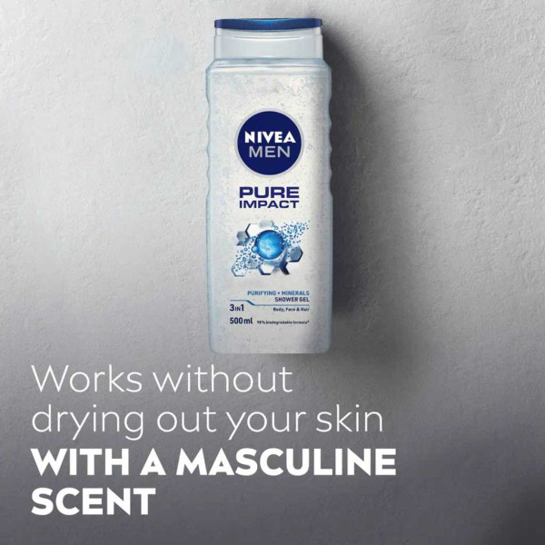 Фото - Гель для душу NIVEA Чоловічий Pure Impact 500 мл