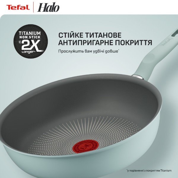 Фото - Сковорода ВОК Tefal G0167702 Halo Eucalyptus 26 см