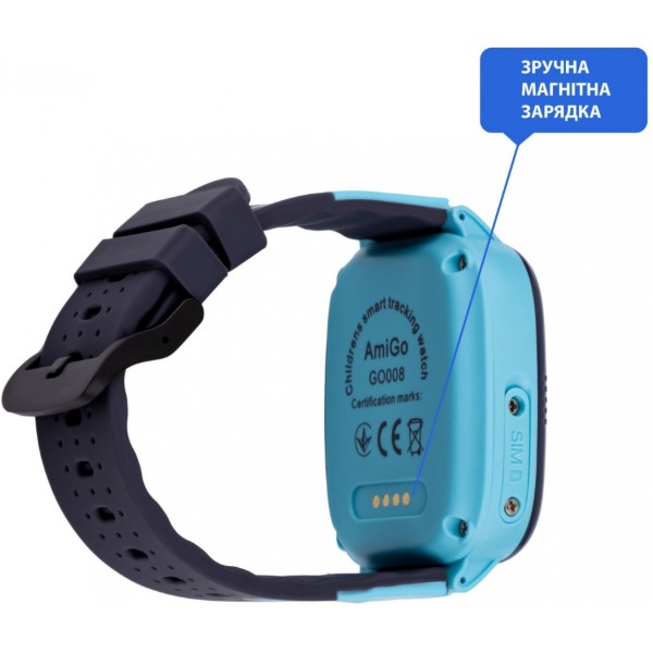 Фото - Дитячий годинник AmiGo GO008 Milky GPS WIFI Blue