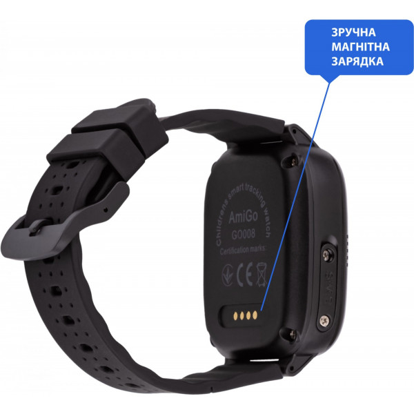 Фото - Уценка - Детские часы AmiGo GO008 Milky GPS WIFI Black