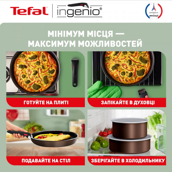 Фото - Набір посуду зі знімною ручкою Tefal L1509473 Ingenio XL Intense 10 пр