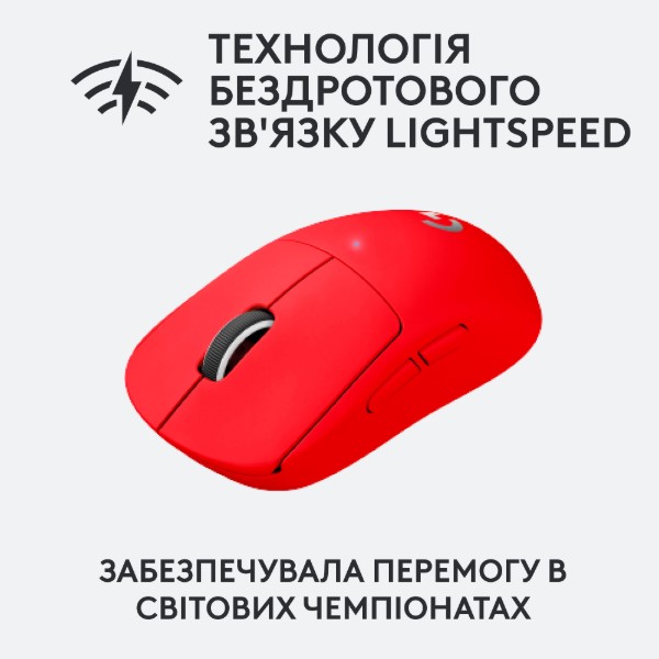 Фото - Миша бездротова ігрова Logitech G Pro X Superlight Red (910-006784)