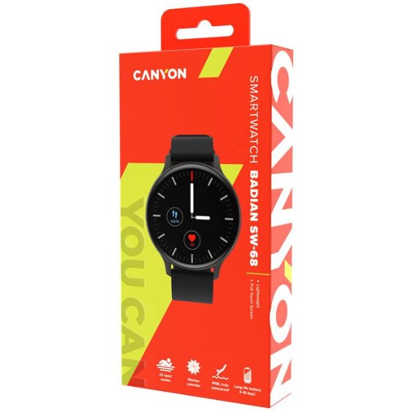 Фото - Смарт-годинник Canyon Badian SW-68 Black (CNS-SW68BB)