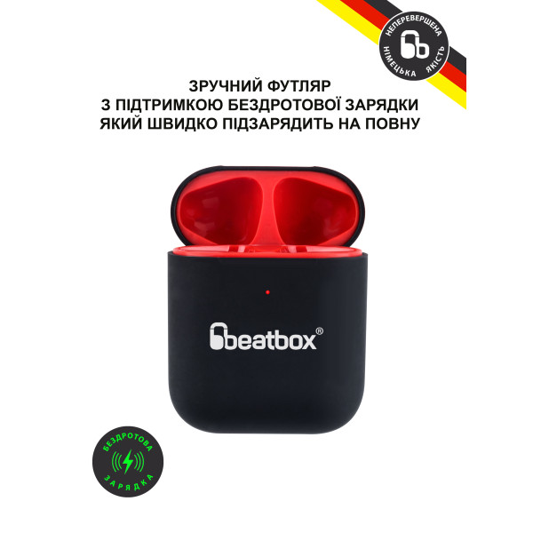 Фото - Навушники вкладиші бездротові TWS BeatBox PODS AIR 2 Wireless charging black-red (bbpair2wcbr)