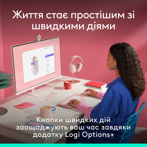 Фото - Миша бездротова Logitech POP Mouse with emoji Rose (910-007413)