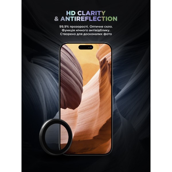 Фото - Захисне скло для смартфону Armorstandart для камери Supreme Black Icon for iPhone 15 Pro/15 Pro Max Black Titanium (ARM76591)