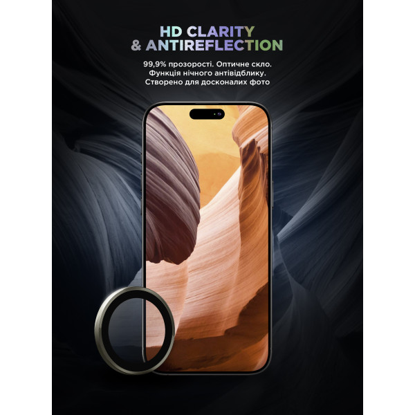 Фото - Захисне скло для смартфону Armorstandart для камери Supreme Black Icon for iPhone 15 Pro/15 Pro Max Natural Titanium (ARM76592)