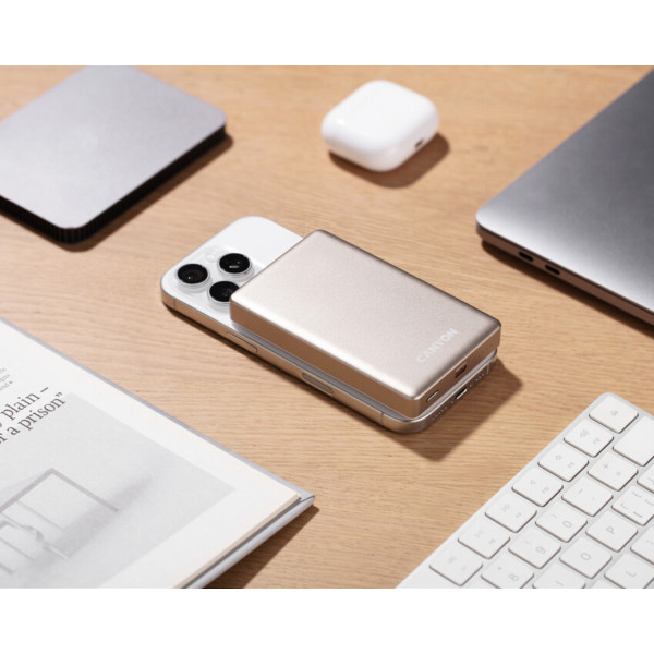 Фото - Батарея мобільна Canyon OnPower 510 slim Magsafe 10000 mAh PD20W Beige (CNS-CPB510BE)