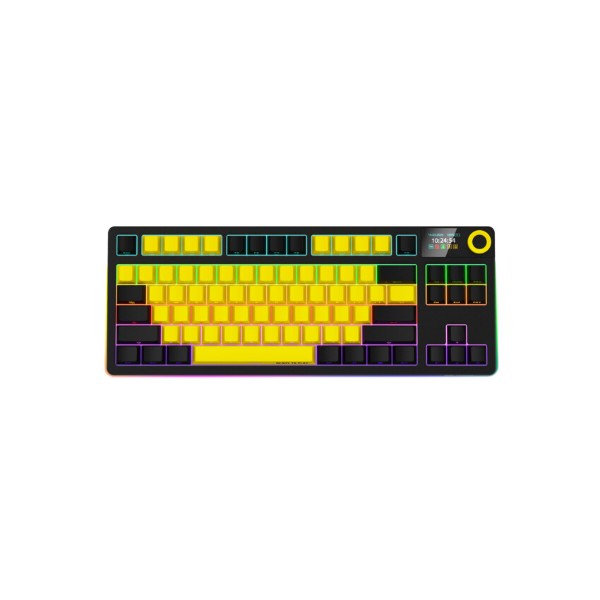 Фото - Клавиатура беспроводная игровая Lorgar KBP70TKLW Wireless TKL Mechanical Pro Black-Yellow (LRG-KBP70TKLW-YL-US)