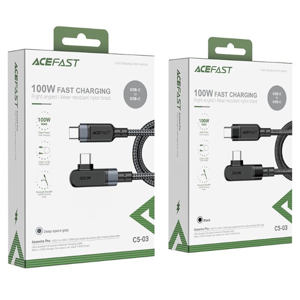 Фото - Кабель AceFast C5-03 USB-C to USB-C 100W 2m Black (6974316281016)