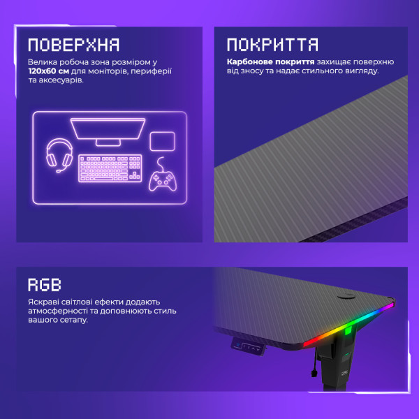 Фото - Стіл комп'ютерний Proove Gaming PVP black (GTPV00120101)