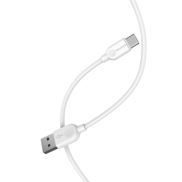 Фото - Кабель синхронізації даних BOROFONE BX14 USB to Type-C 2.4A 3m White (6957531090397)