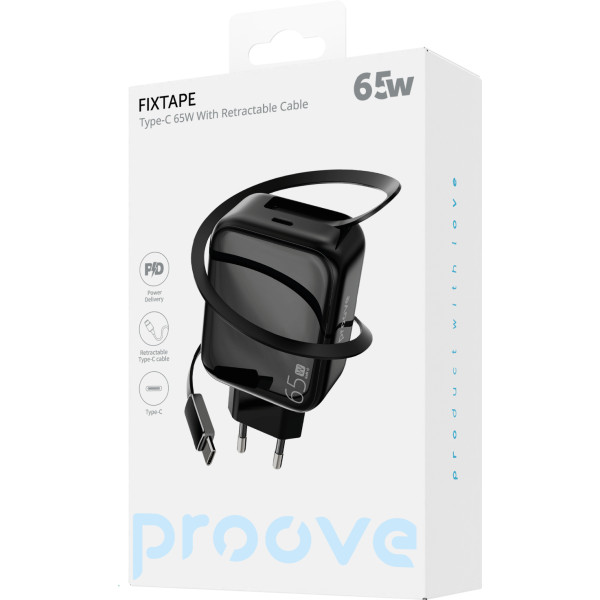 Фото - Сетевое зарядное устройство Proove Fixtape GaN Type-C 65W black (WCFP65010201)