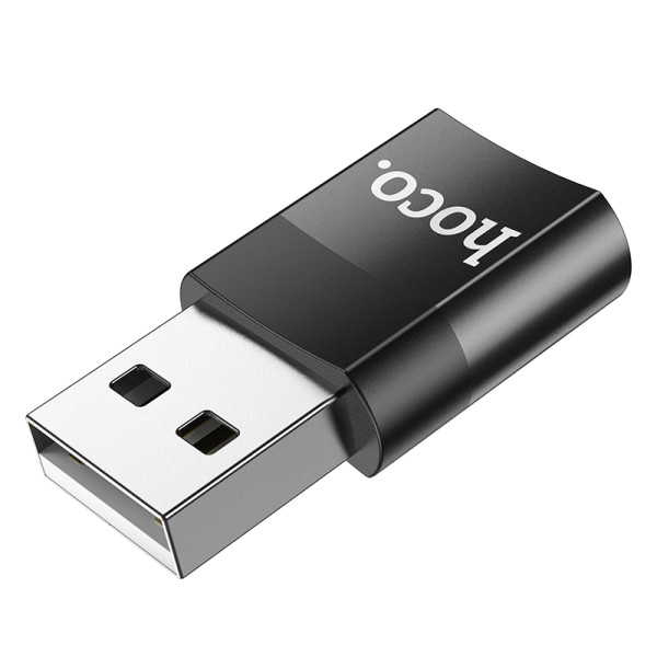 Фото - Перехідник HOCO UA17 USB Male to Type-C female USB2.0 adapter Black (6931474762009)