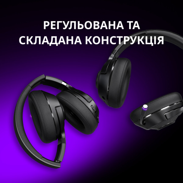 Фото - Гарнітура бездротова ігрова Lorgar Noah 702 Black (LRG-GHS702)