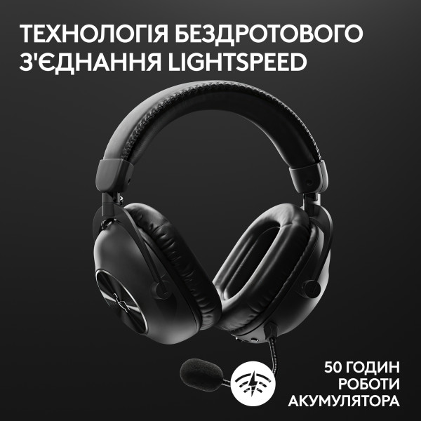 Фото - Гарнітура бездротова ігрова Logitech G PRO X 2 LightSpeed Wireless Black + Stand (991-000550)