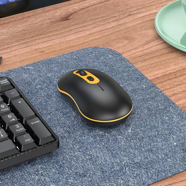 Фото - Миша бездротова HOCO GM21 Platinum 2.4G business wireless mouse Black Yellow (6931474790941)