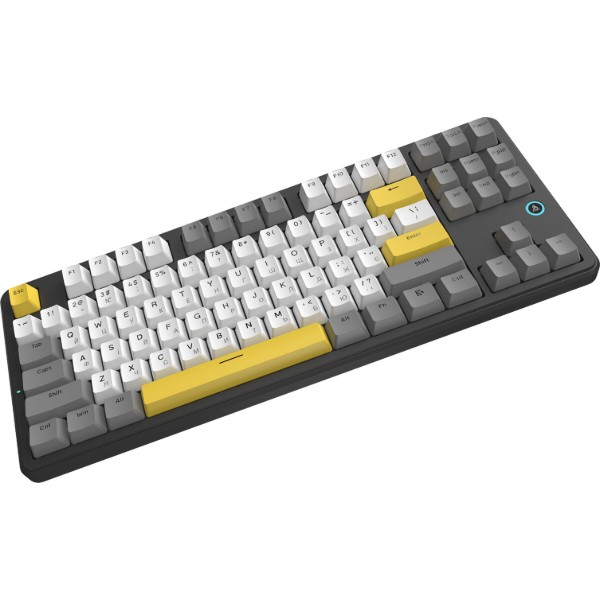 Фото - Клавиатура проводная игровая Ajazz AK870 V2 Flying Fish switches Black Gray Yellow (AK870-V2-FF-BGY)