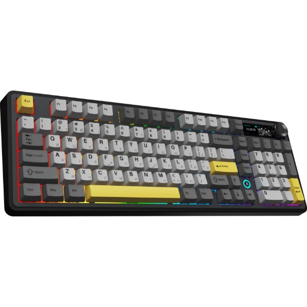 Фото - Клавиатура беспроводная игровая Ajazz AK980 V2 Gift Switch V2 Black Gray Yellow (AK980-V2-G-BGY)
