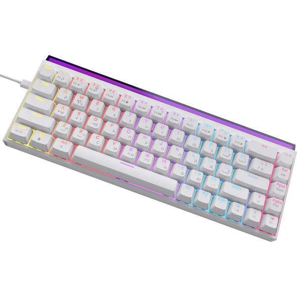 Фото - Клавіатура дротова ігрова Ajazz NK68 Red switches White (NK68-R-W)