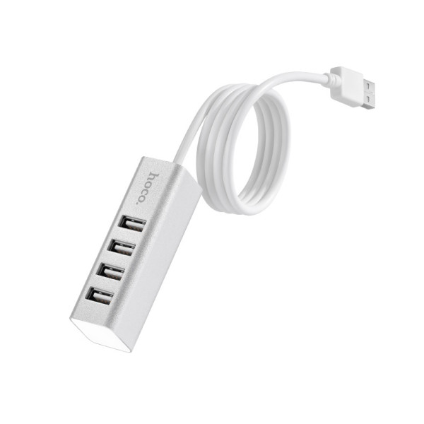 Фото - Хаб USB HOCO HB1 4USB Line machine Silver (6957531038146)