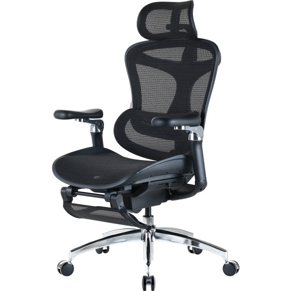 Фото - Крісло офісне Sihoo DORO C300 Pro Mesh Black with footrest (DORO-C300-PRO-M101-JT)