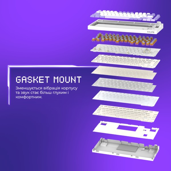 Фото - Клавиатура беспроводная игровая Proove Gaming Coupe (Ukraine Layout) Black/Purple (WKCP00022416)