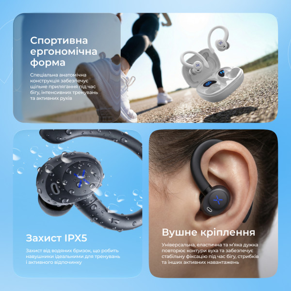 Фото - Наушники вкладыши беспроводные TWS Proove X-Go TWS (APP) black (TWXG0001AP01)