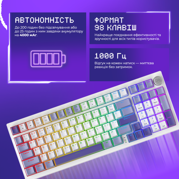 Фото - Клавиатура беспроводная игровая Proove Gaming Slicker (Ukraine Layout) Black (WKSL00022401)
