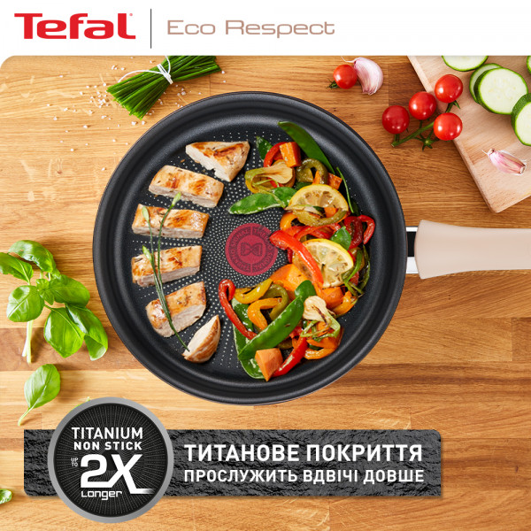 Фото - Сковорода універсальна Tefal G2540653 Eco Respect 28 см